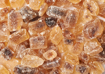 Surface coated with brown rock sugar