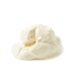 Pile of sour cream isolated