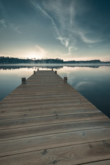 Fototapeta na wymiar Sunrise on lake