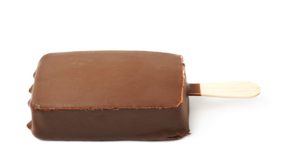 Vanilla ice cream bar on a stick