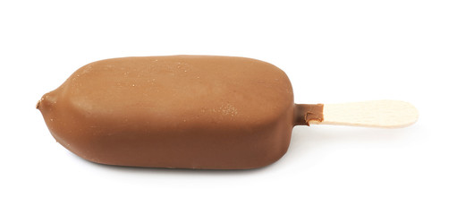 Vanilla ice cream bar on a stick