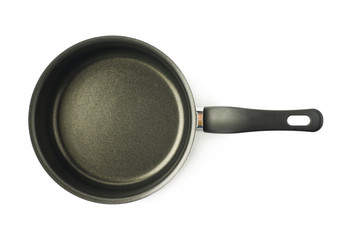 Teflon coated sauce pan isolated