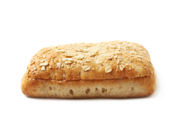 Single piece of bread bun isolated
