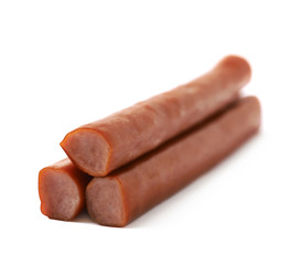 Meat sausage stick snack isolated