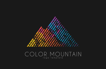 Mountain logo. Color mountain logo. Creative logo. Travel logo. Adventure logo.