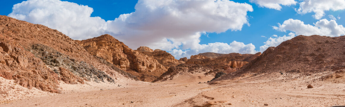 Beautiful panorama of white canyon. South Sinai. Egypt