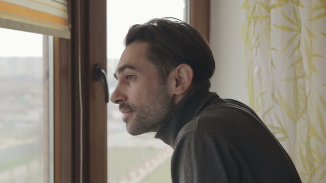 A nice man came to the window and seen from outside overjoyed