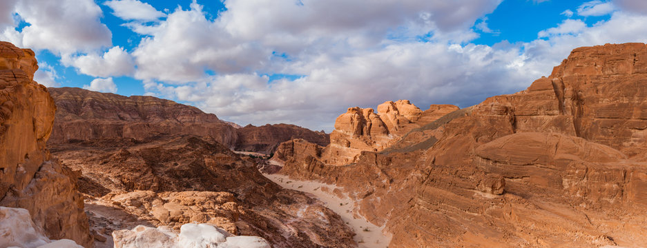 Beautiful panorama of white canyon. South Sinai. Egypt © mrdenpol