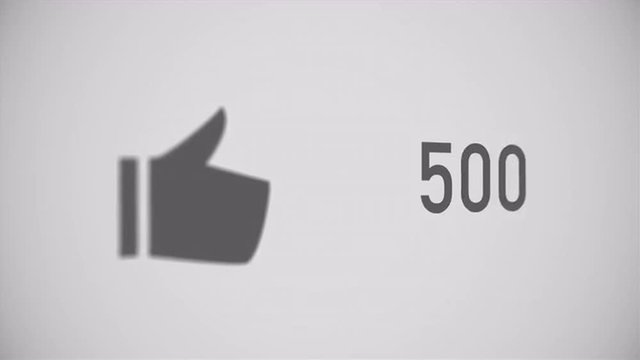 A close up shot of likes being counted on a social network page. Perspective version.  	