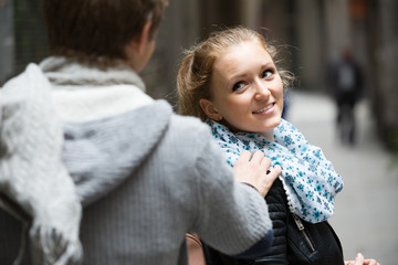 Flirting at the street.