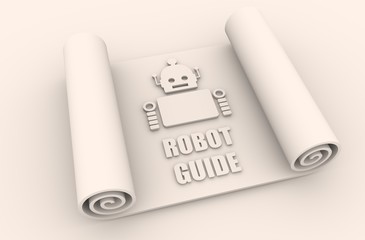 Cute vintage robot on paper roll