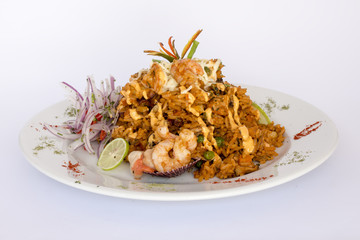 Peru Dish: Rice with Seafood (Arroz con Mariscos)