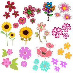 Watercolor flowers collection for different design .