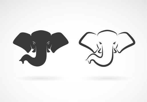 Vector image of an elephant head design on a white background. A