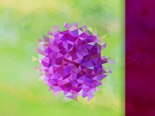 Purple and green background with triangle  and color stripe