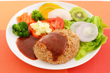 おいしそうなハンバーグステーキ