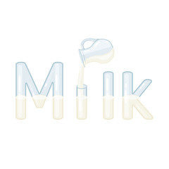 Milk vector lettering