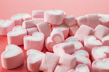 Pink heart marshmallows