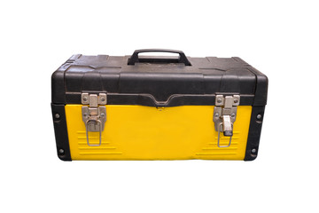 Isolated yellow tool box
