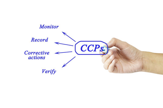 Woman hand and presentation of Critical Control Point (CCP) concept for use in manufacturing