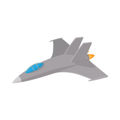 Military aircraft icon, cartoon style