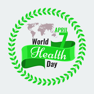 Creative World Health Day Greeting stock vector. Red ribbon