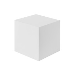 Blank box (3d cube) isolated on white background - obrazy, fototapety, plakaty