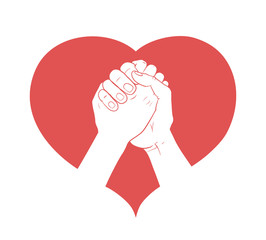 This is an illustration of hands holding together