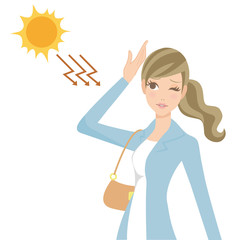 紫外線を浴びる女性