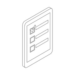 Check list icon, isometric 3d style