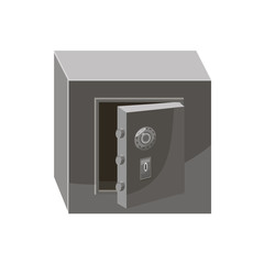 Open security safe icon, cartoon style