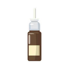 Medicine brown bottle of spray icon, cartoon style