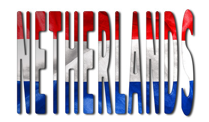 Netherlands Word With Flag Texture