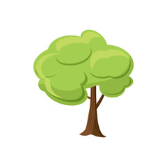 Green tree icon, cartoon style