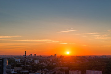 beautiful summer sunset over the great metropolis