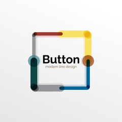 Thin line design geometric button, flat illustration