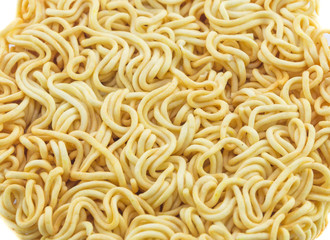 Instant noodles on white background
