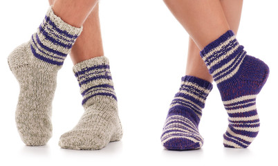 Warm knitted socks