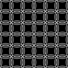 Fototapeta premium Vector modern seamless geometry pattern floral, black and white abstract geometric background, subtle pillow print, monochrome retro texture, hipster fashion design