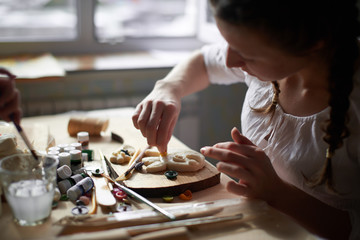 Girls making unique handmade goods