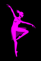 Fototapeta na wymiar simple angular figure ballet dancer in transparent skirt
