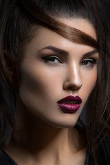 Girl with dark lips