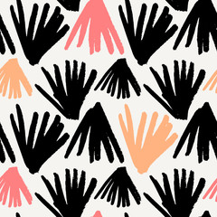 Hand Drawn Leaves Seamless Pattern