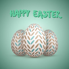 Realistic Vector Easter Egg Set. Happy Easter Painted Vector Egg
