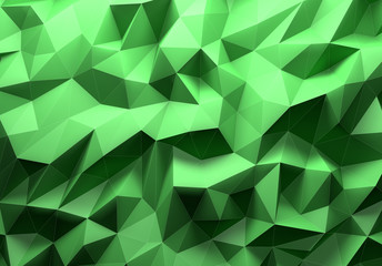 Green color triangle geometrical background - obrazy, fototapety, plakaty