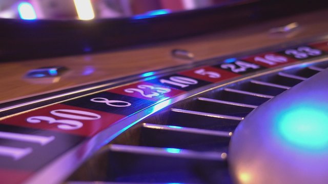 Macro view on a Roulette Wheel in a casino - cool perspective