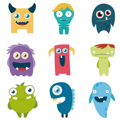 Fotobehang vector set of cartoon cute monsters © igorrita