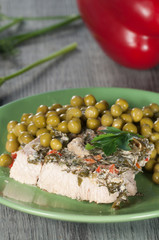 Turkey meat in vegetable sauce