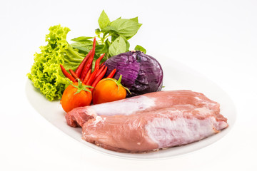 Pork meat for raw food material