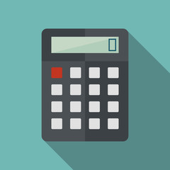calculator icon witn long shadow. flat style vector illustration